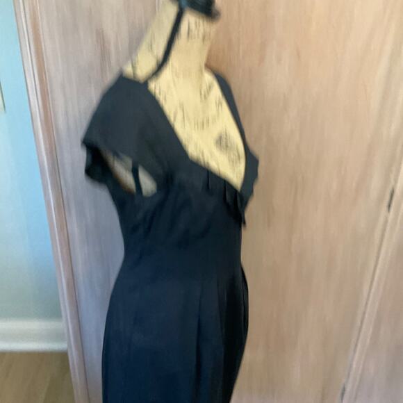 NANETTE Lepore Y2K Black Ruched Short Sleeve Corset  style Mini Dress square 8 - Picture 11 of 15